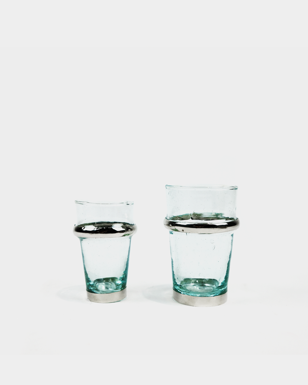 Set de 6 Verres à Thé Marocains avec Finitions Argentées