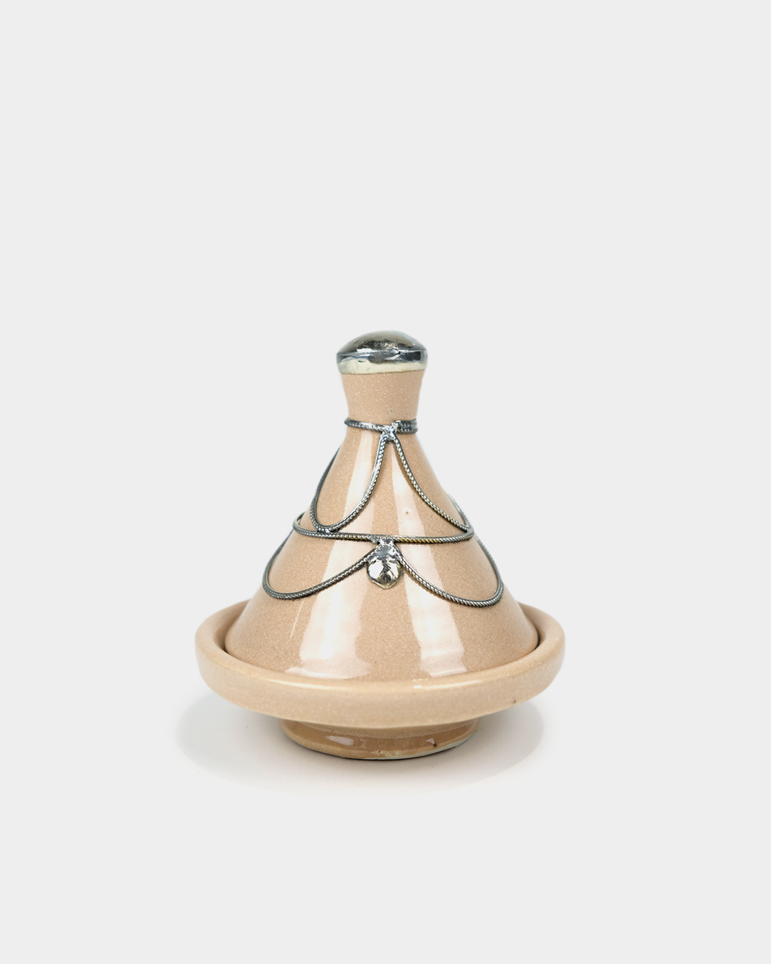 Mini Tajine Traditionnel avec Décoration Métallique