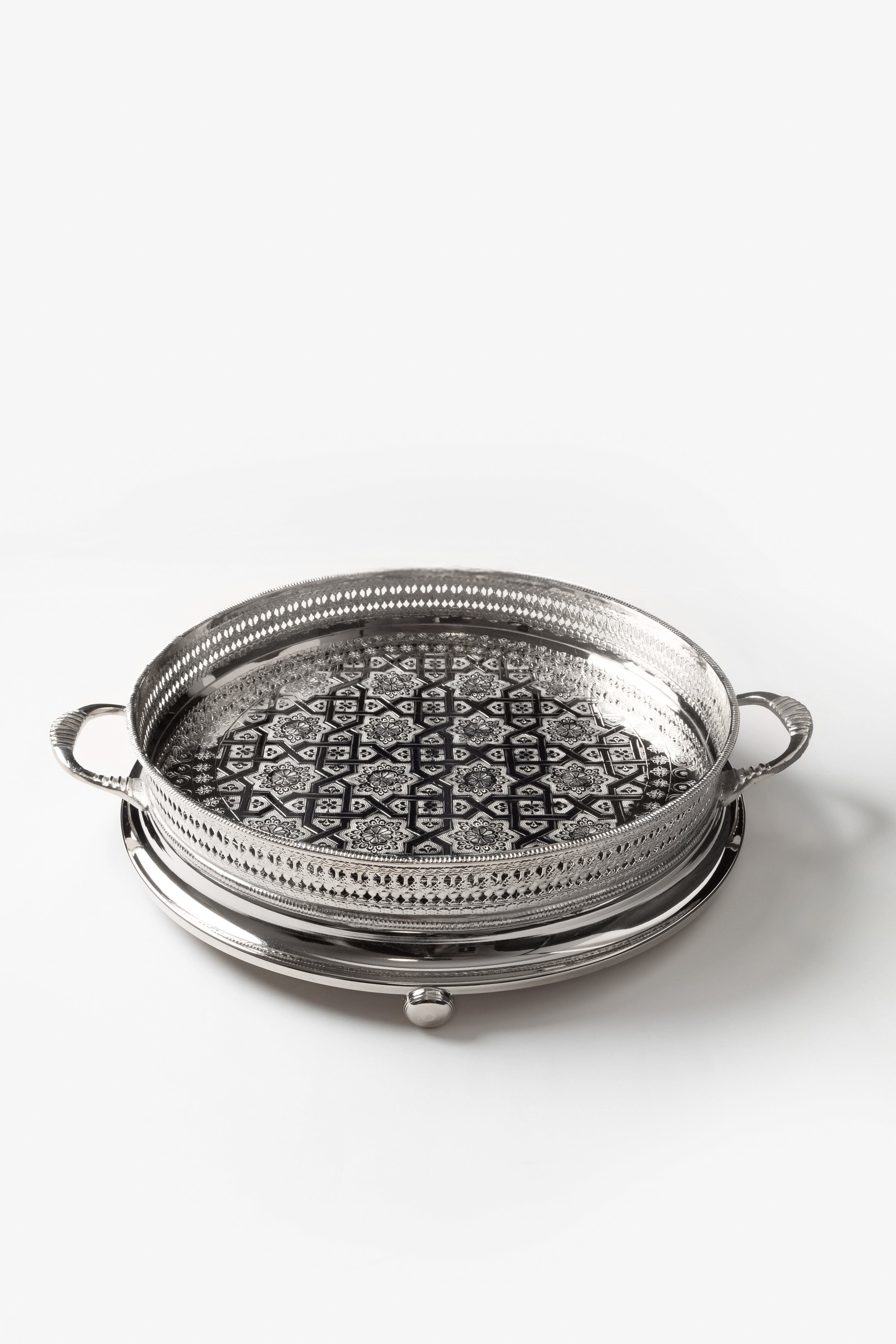 Fayza – Plateau Marocain Deluxe avec Gravures Traditionnelles