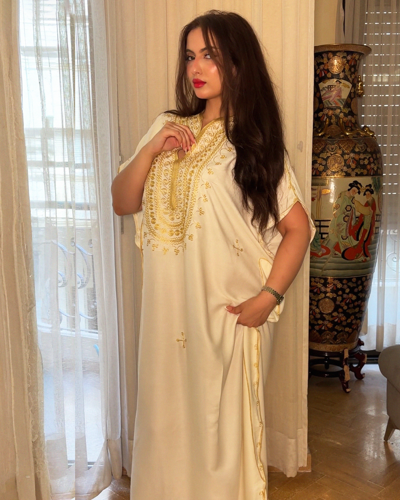 Gandoura – Robe Kaftan Oversize Brodée Berbère