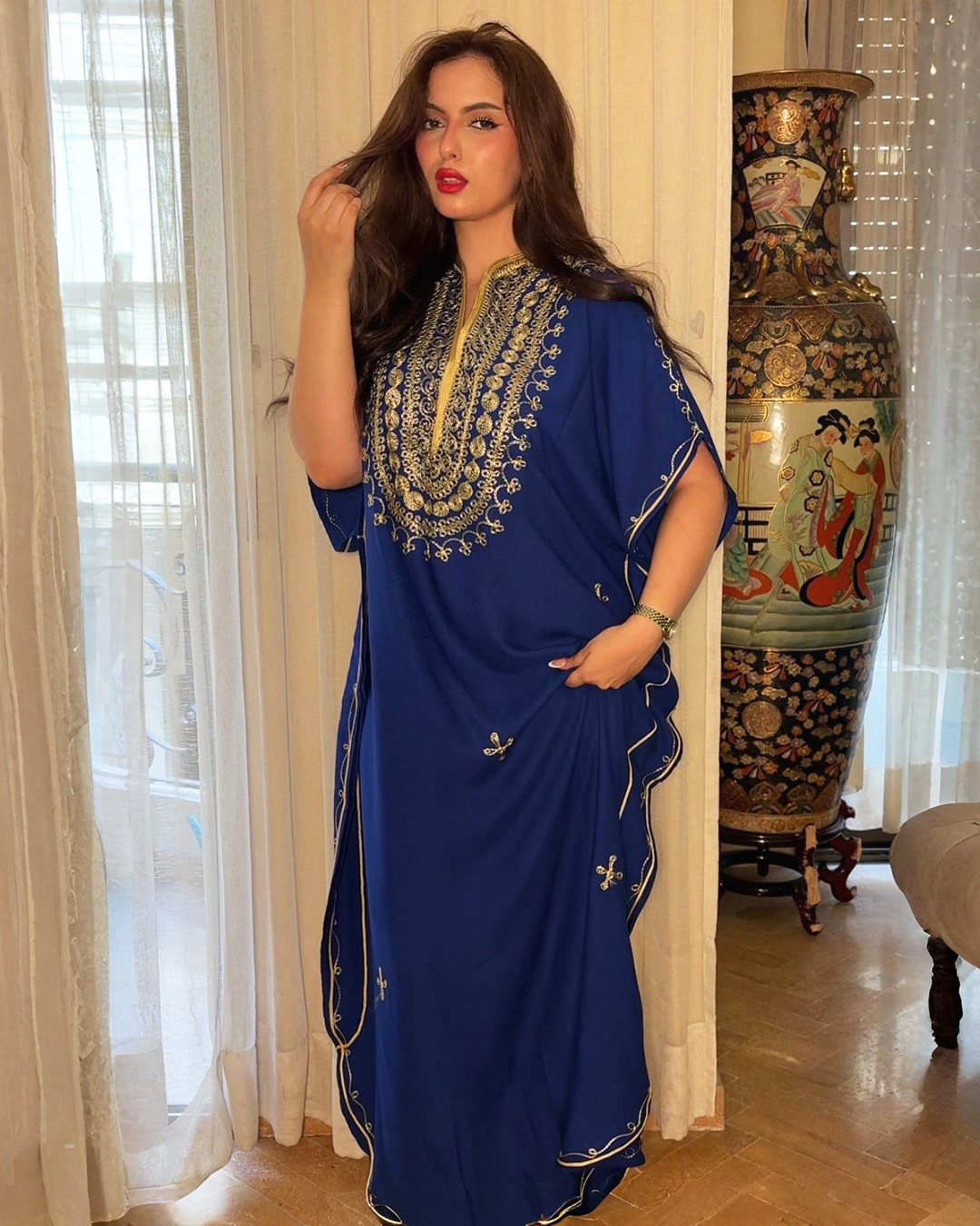 Gandoura – Robe Kaftan Oversize Brodée Berbère