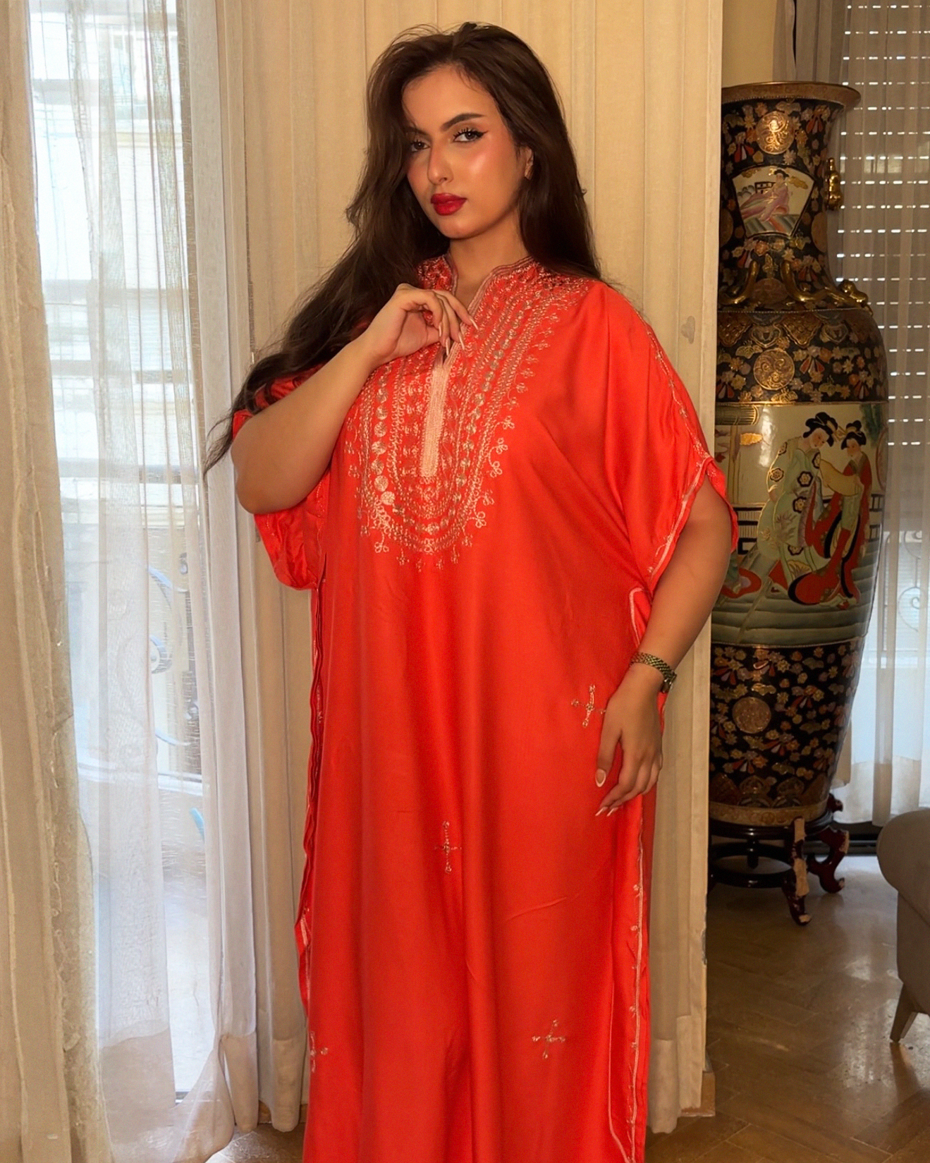 Gandoura – Robe Kaftan Oversize Brodée Berbère