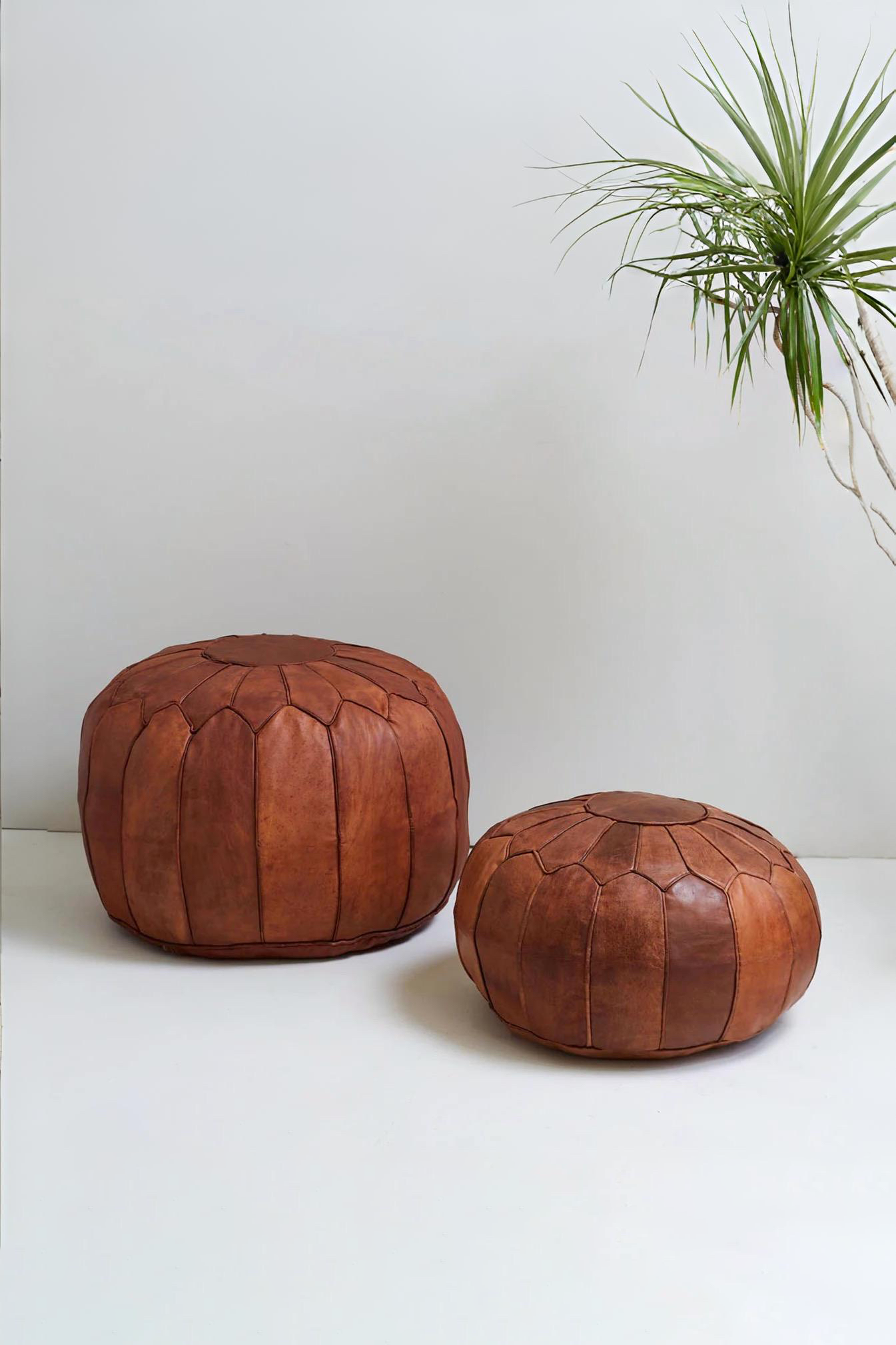 Moroccan Deluxe Leather Pouf