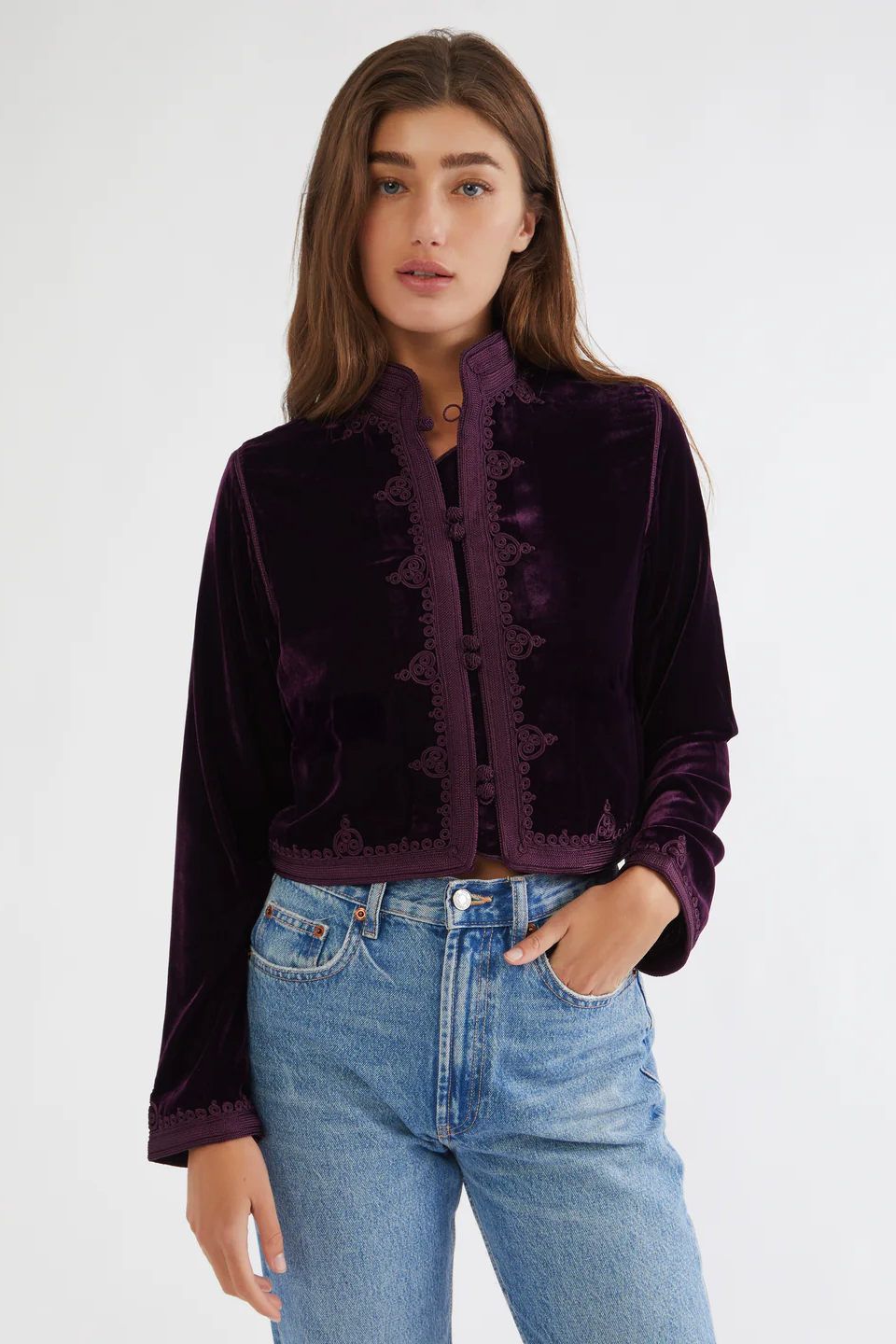 Bordeaux Velvet – Luxury Short Bohemian Jacket
