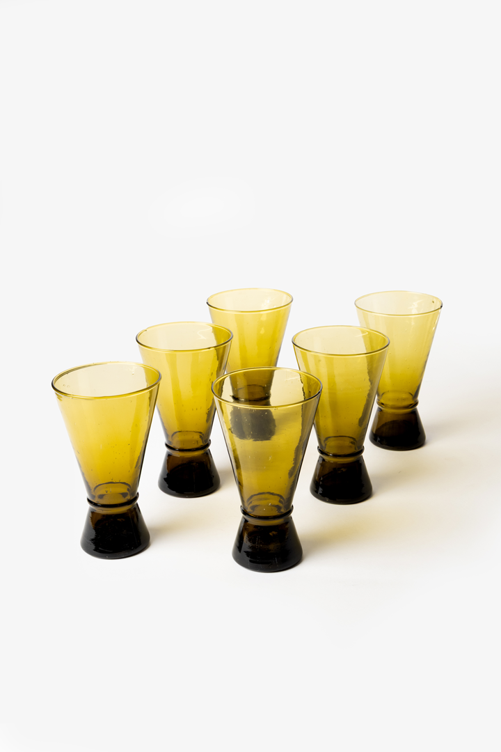 Yasmine Set – 6 Glasses Amber Flow