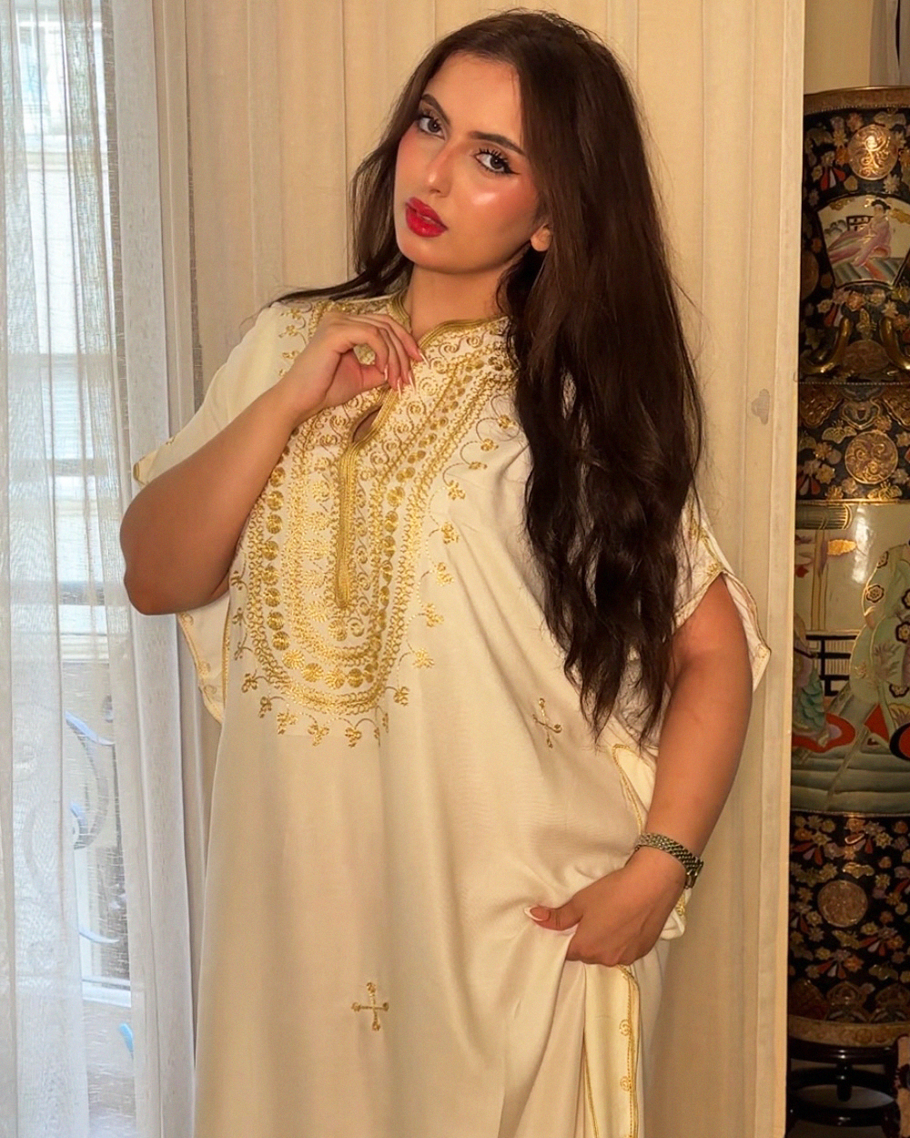 Gandoura – Robe Kaftan Oversize Brodée Berbère