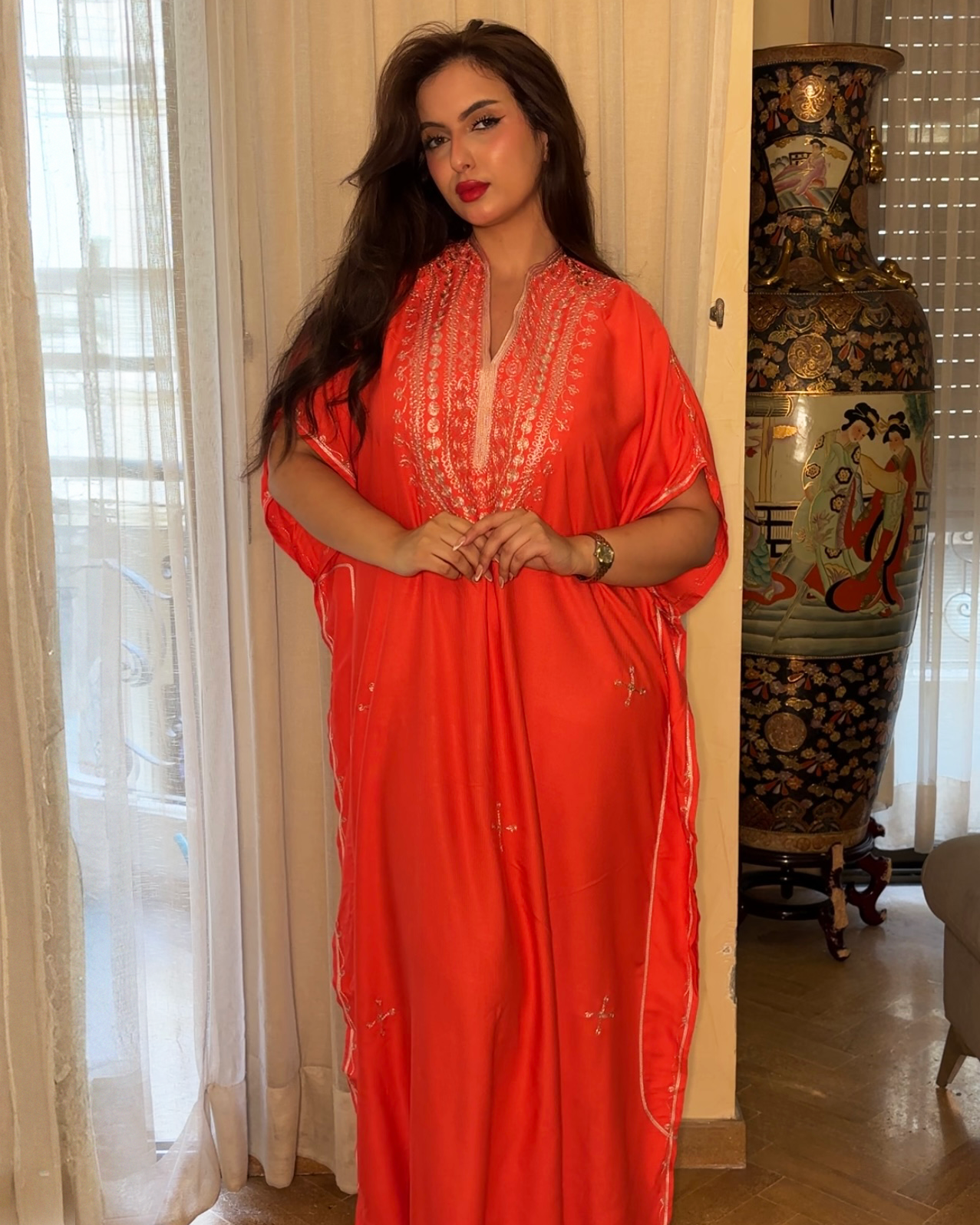 Gandoura – Robe Kaftan Oversize Brodée Berbère
