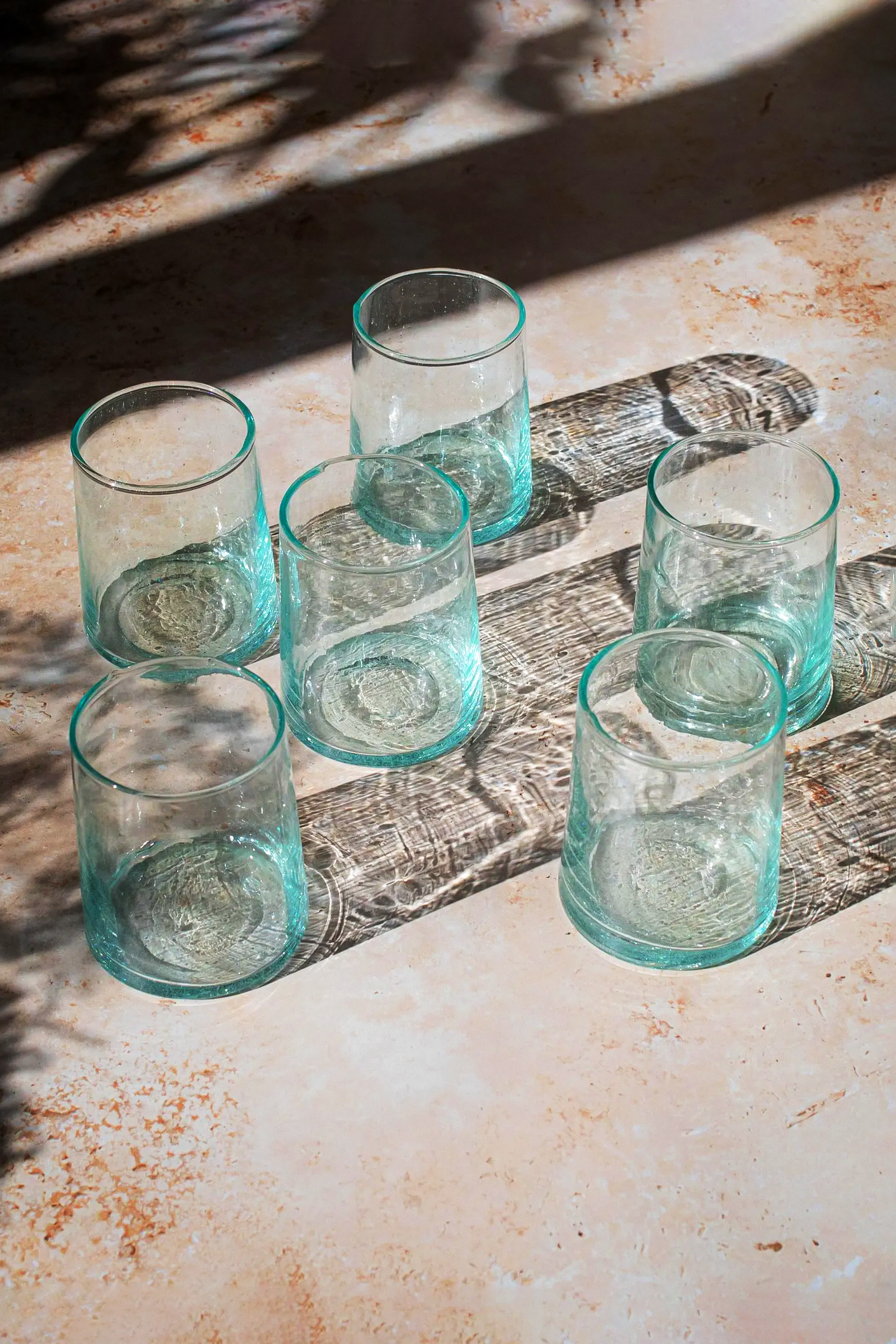 Set of 6 Moroccan Beldi Clear Tumbler Glass