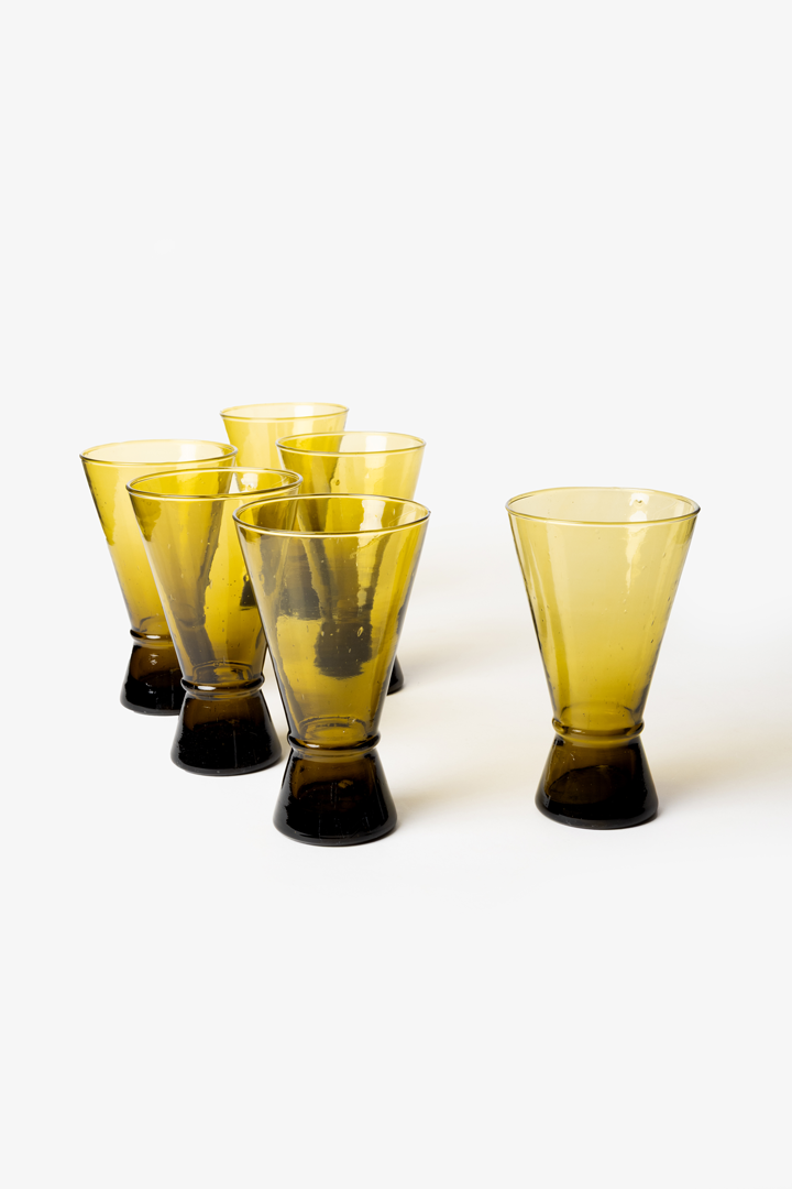 Yasmine Set – 6 Glasses Amber Flow