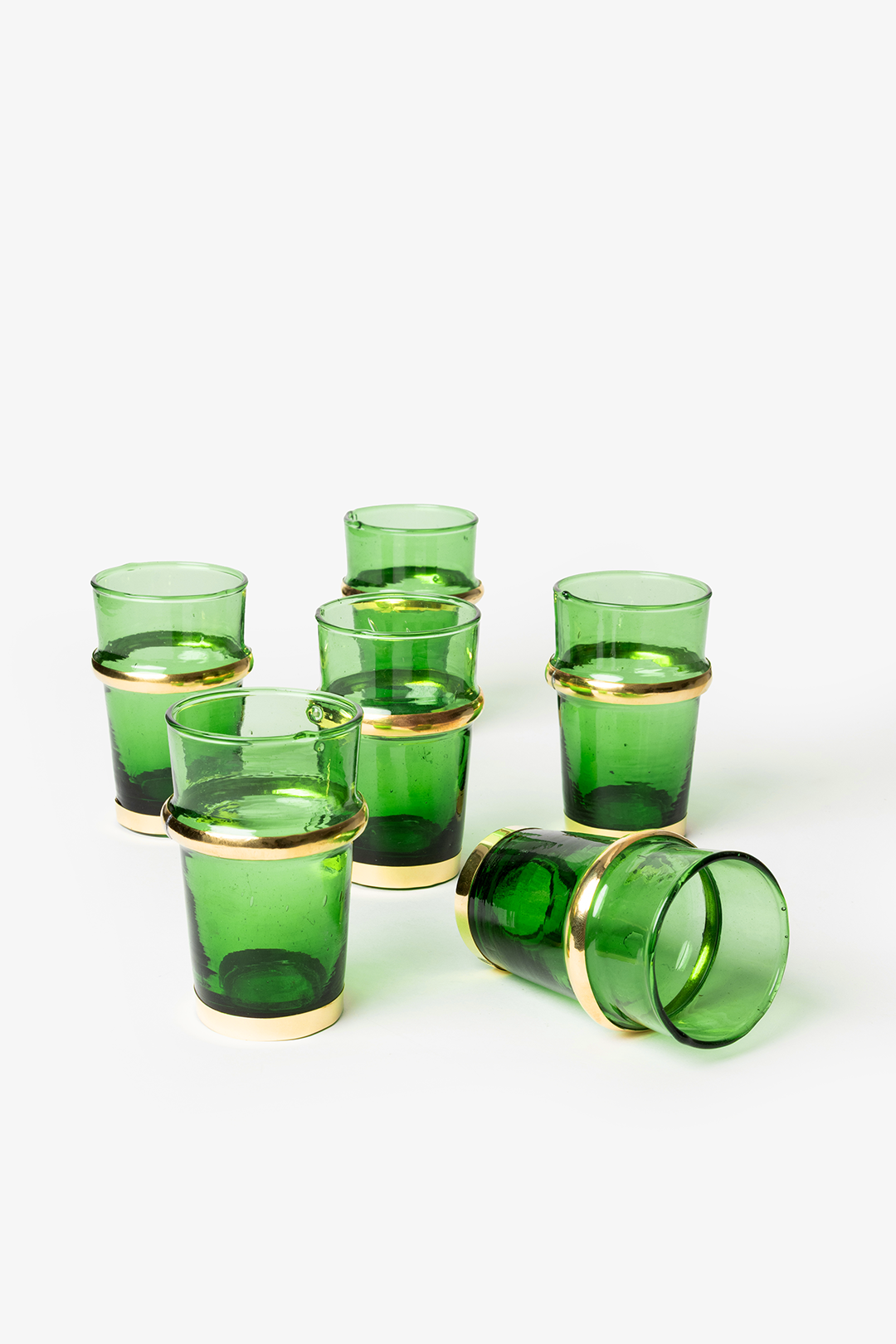 Beldi Deluxe Émeraude – Set de 6 Verres Marocains