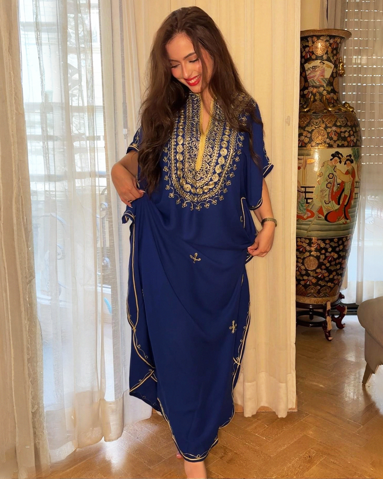 Gandoura – Robe Kaftan Oversize Brodée Berbère