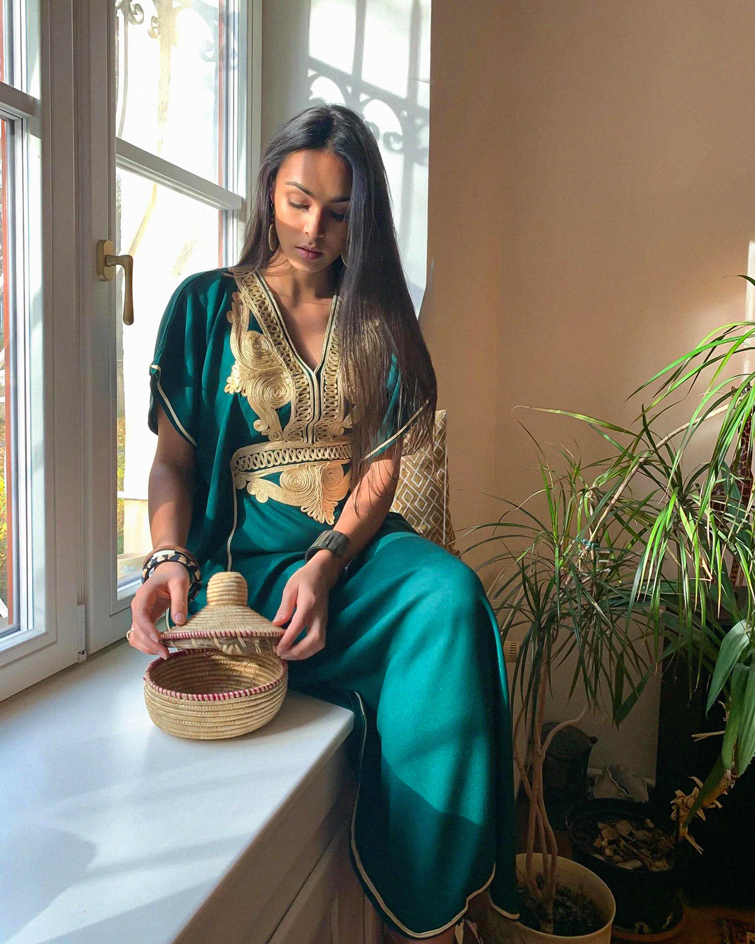 Gandoura – Caftan Marocain Royal avec Broderie Dorée