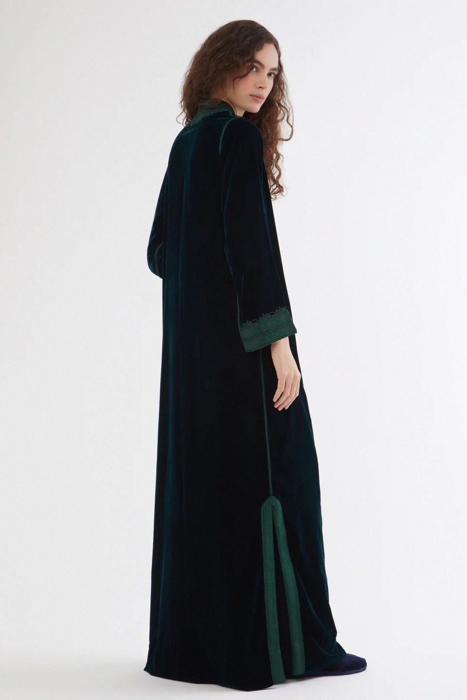 Long Velvet – Luxury Bohemian Robe with Tone-on-Tone