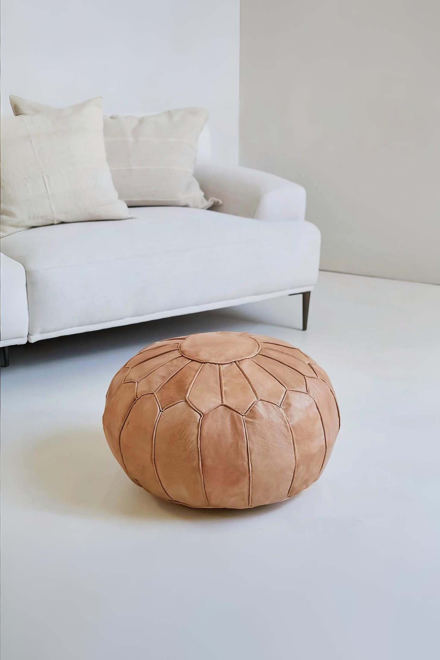 Moroccan Deluxe Leather Pouf
