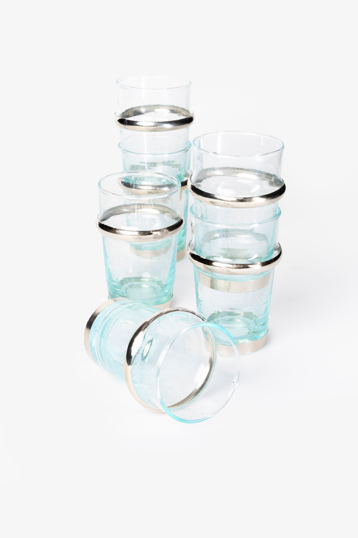 Beldi Deluxe Set – 6 Silver Glasses