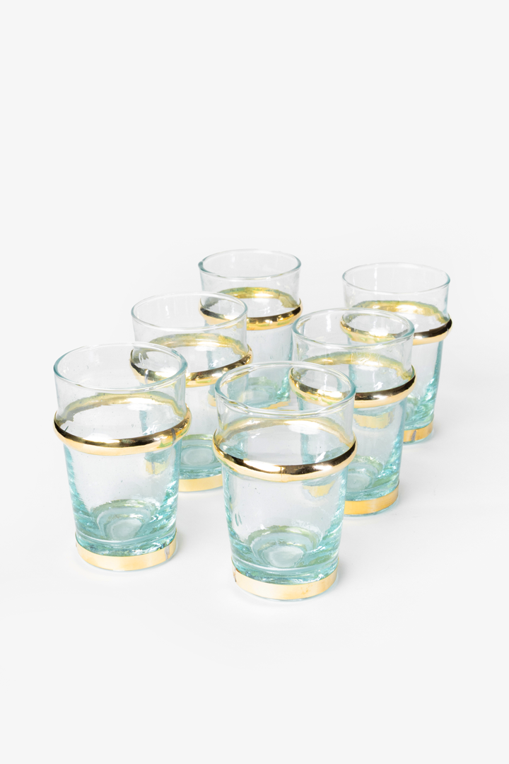 Beldi Deluxe Set – 6 Gold Glasses