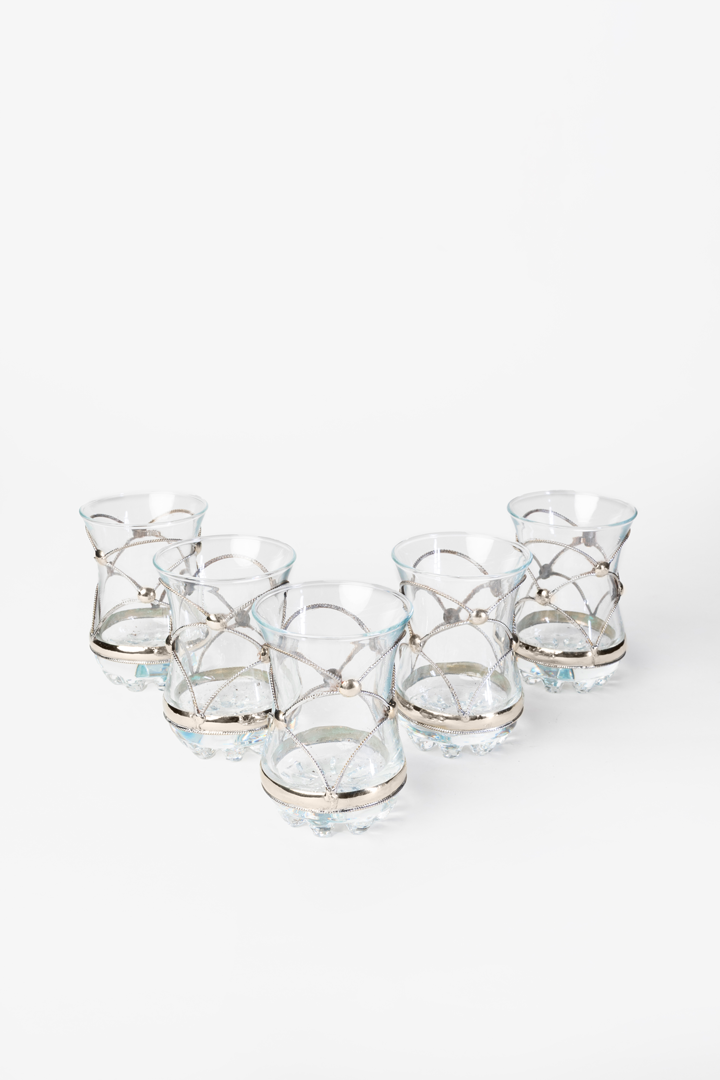 Mimouna Set – 6 Traditional Silver Glasses