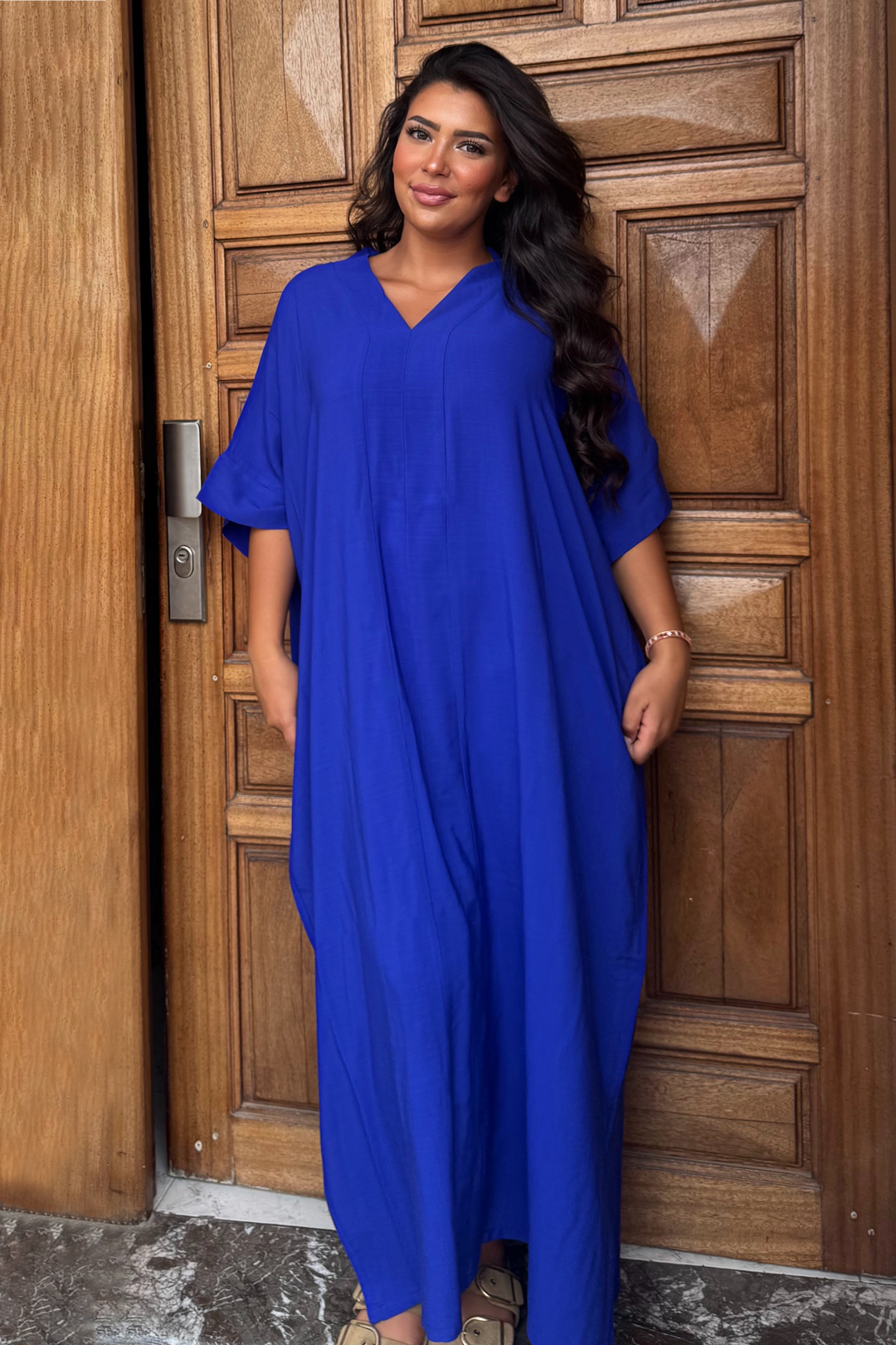 Gandoura – Robe Minimaliste Chic Bleu Roi Oversize