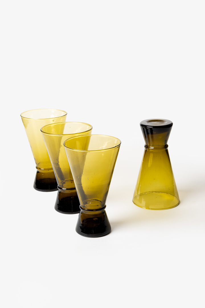 Yasmine Set – 6 Glasses Amber Flow