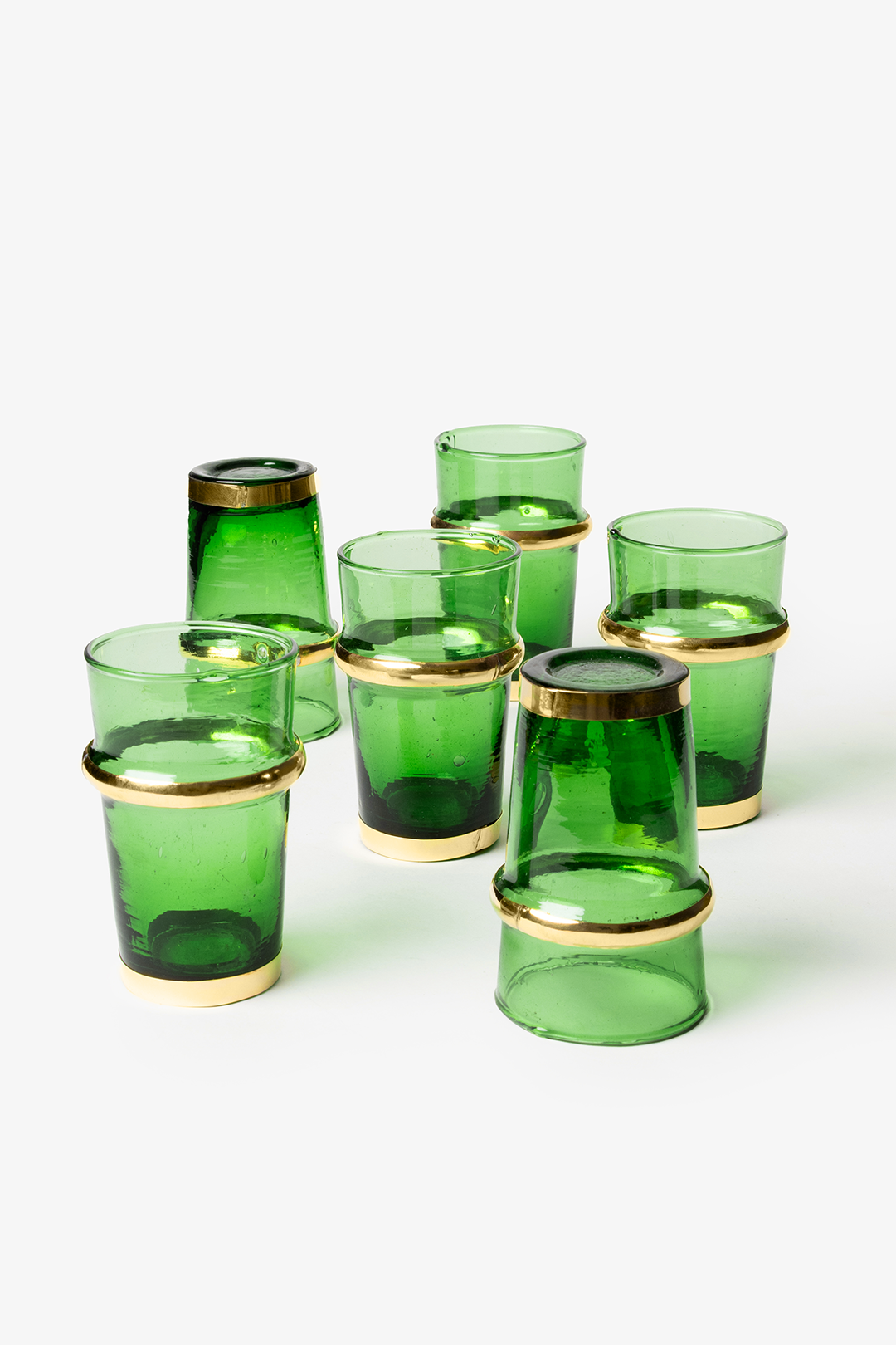 Beldi Deluxe – 6 Emerald Moroccan Glasses