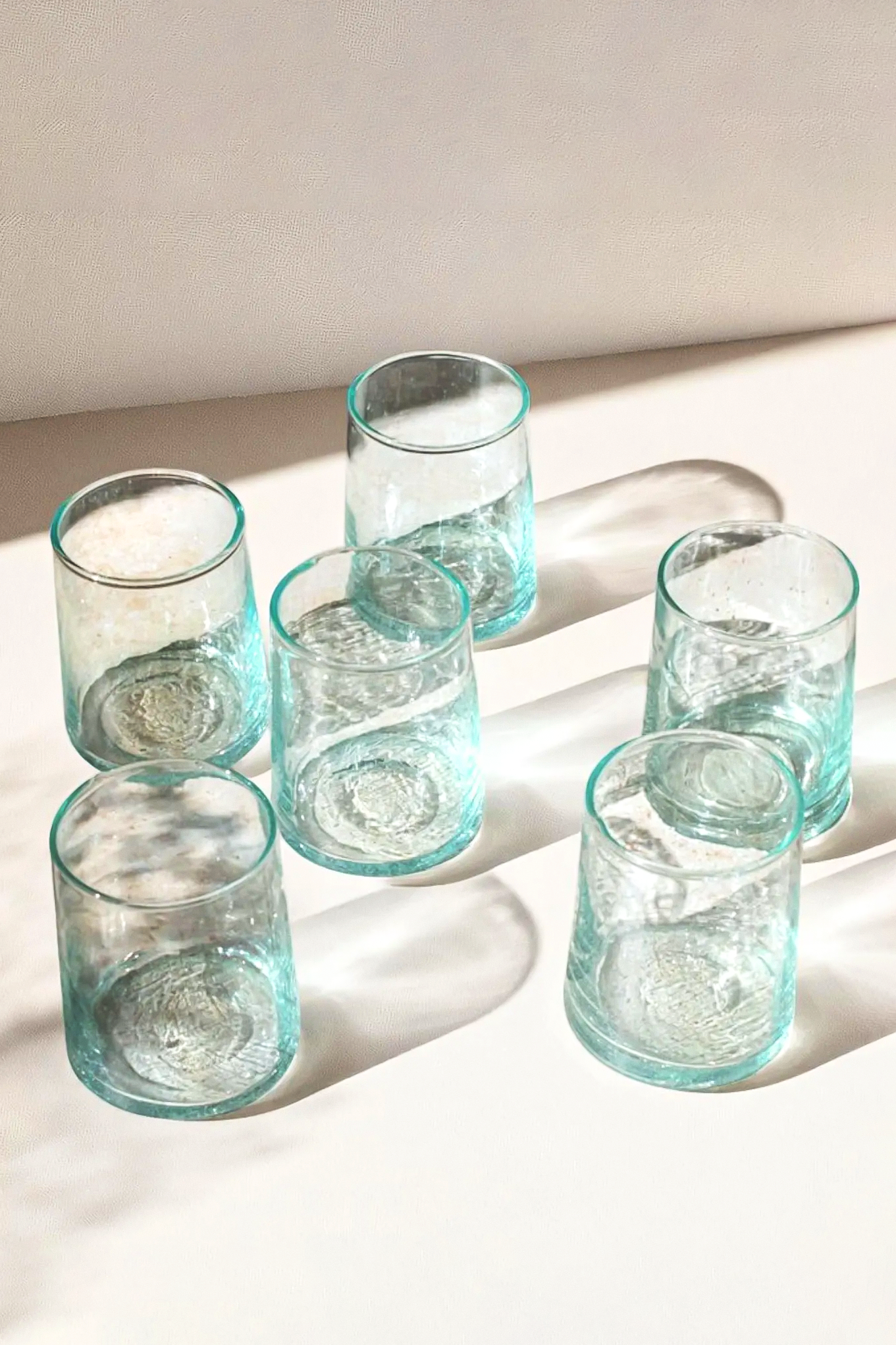 Set of 6 Moroccan Beldi Clear Tumbler Glass