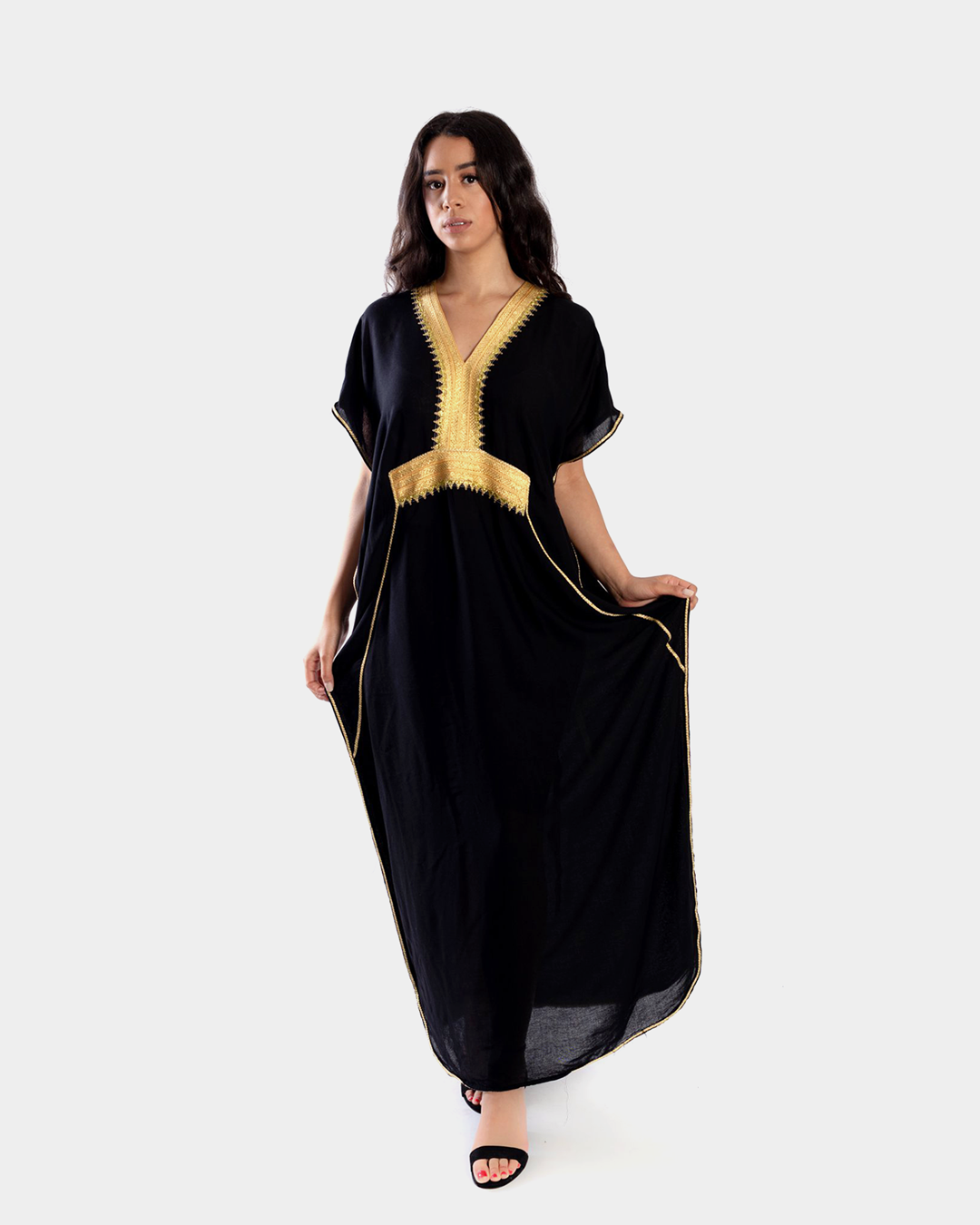 Gandoura – Moroccan Oriental Kaftan Dress with Gold Embroidery
