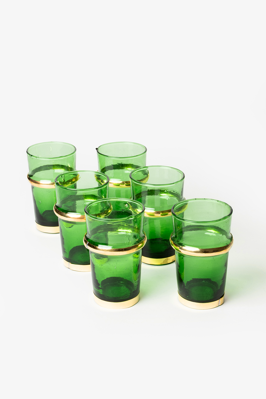 Beldi Deluxe – 6 Emerald Moroccan Glasses