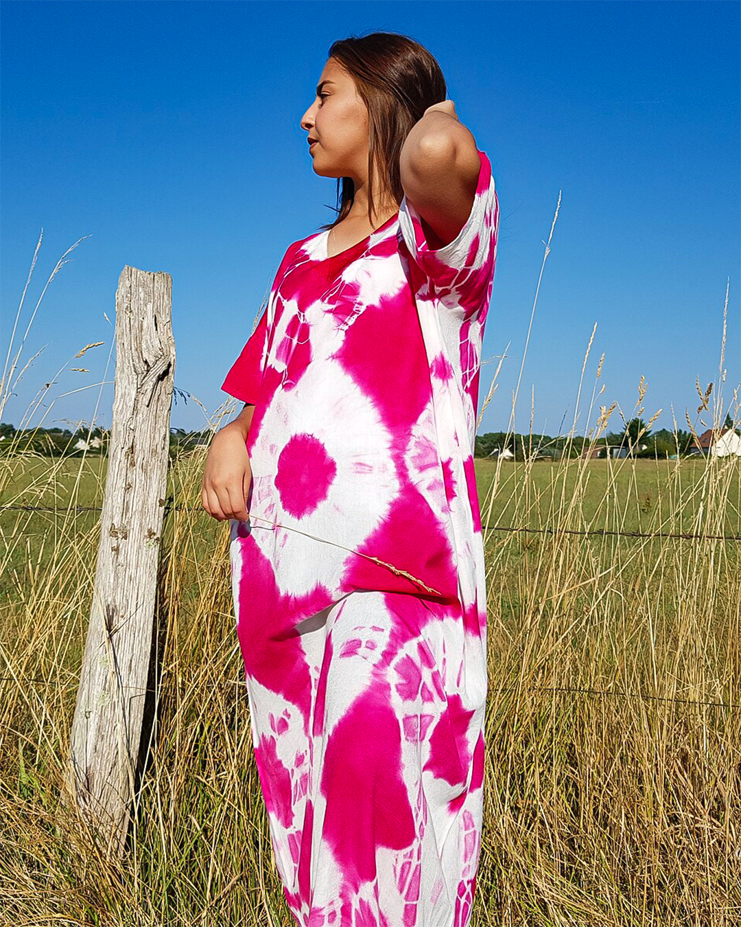 Gandoura – Berber Oversized Rose Summer Dress