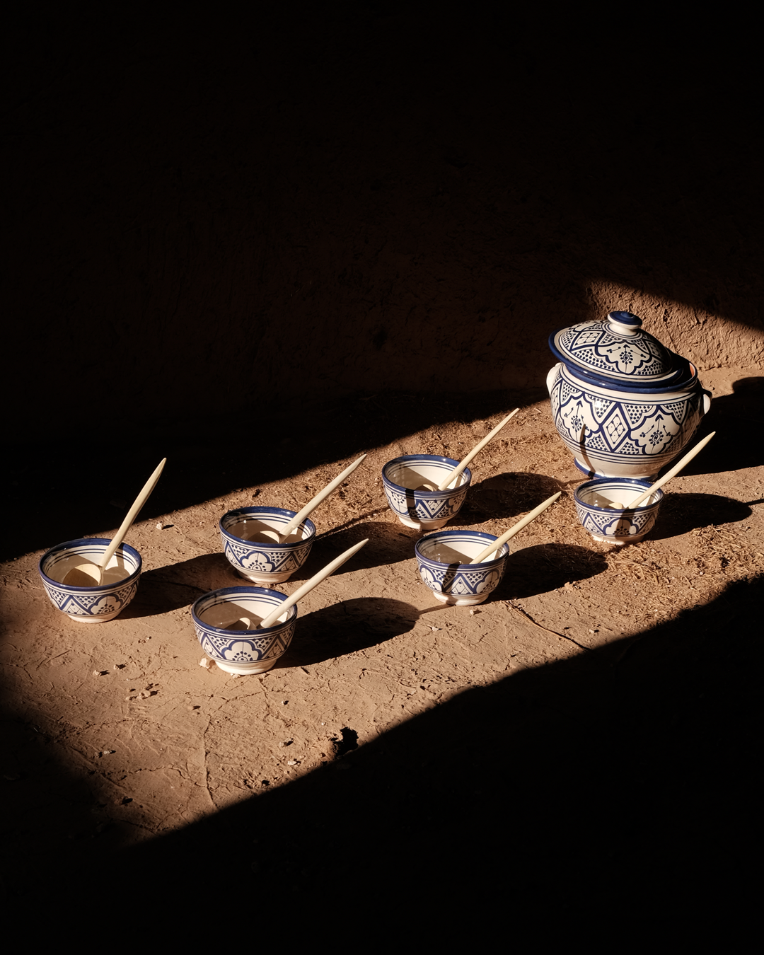 Moroccan Harira Tureen Set with 6 Bowls