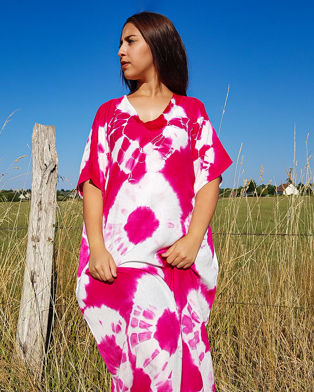 Gandoura – Berber Oversized Rose Summer Dress