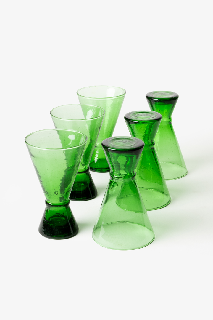 Yasmine Set – 6 Glasses Green Oasis