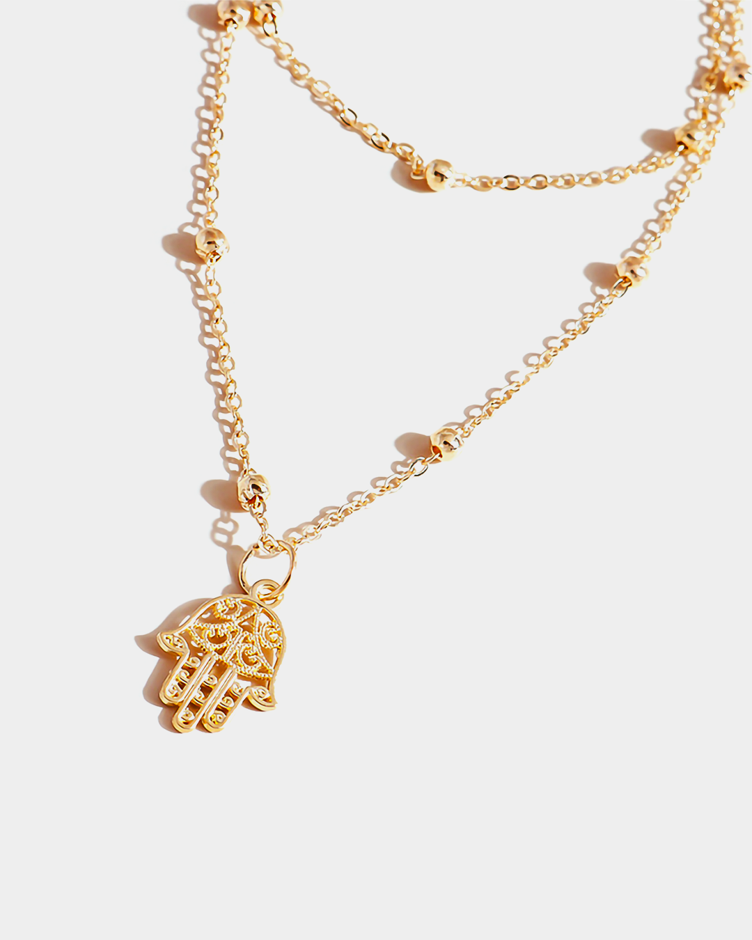 Chic Layered Gold Hamsa Necklace