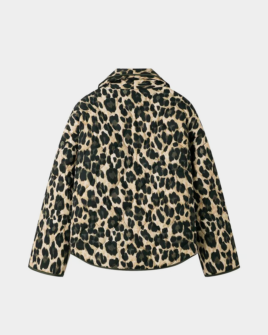 Chic Leopard Print Lapel Winter Coat