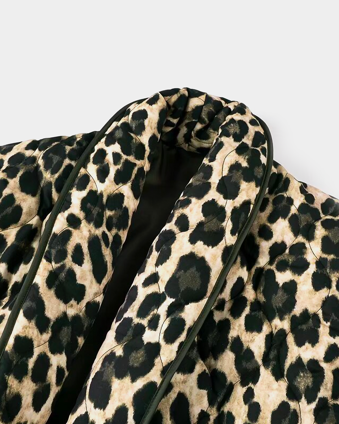 Chic Leopard Print Lapel Winter Coat