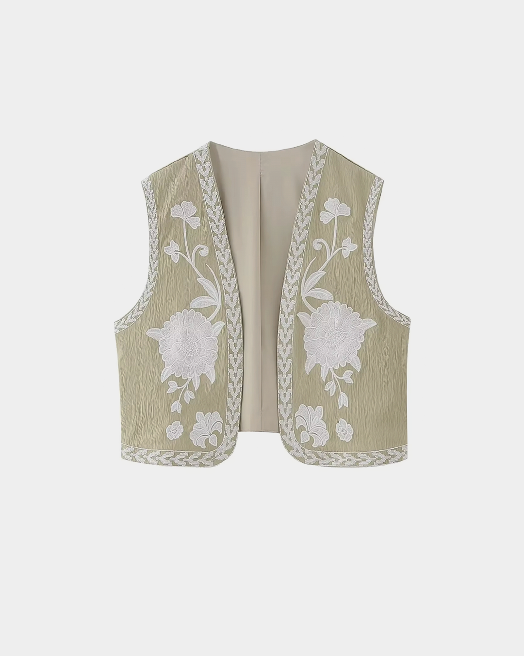 Chic Embroidered Floral Vest