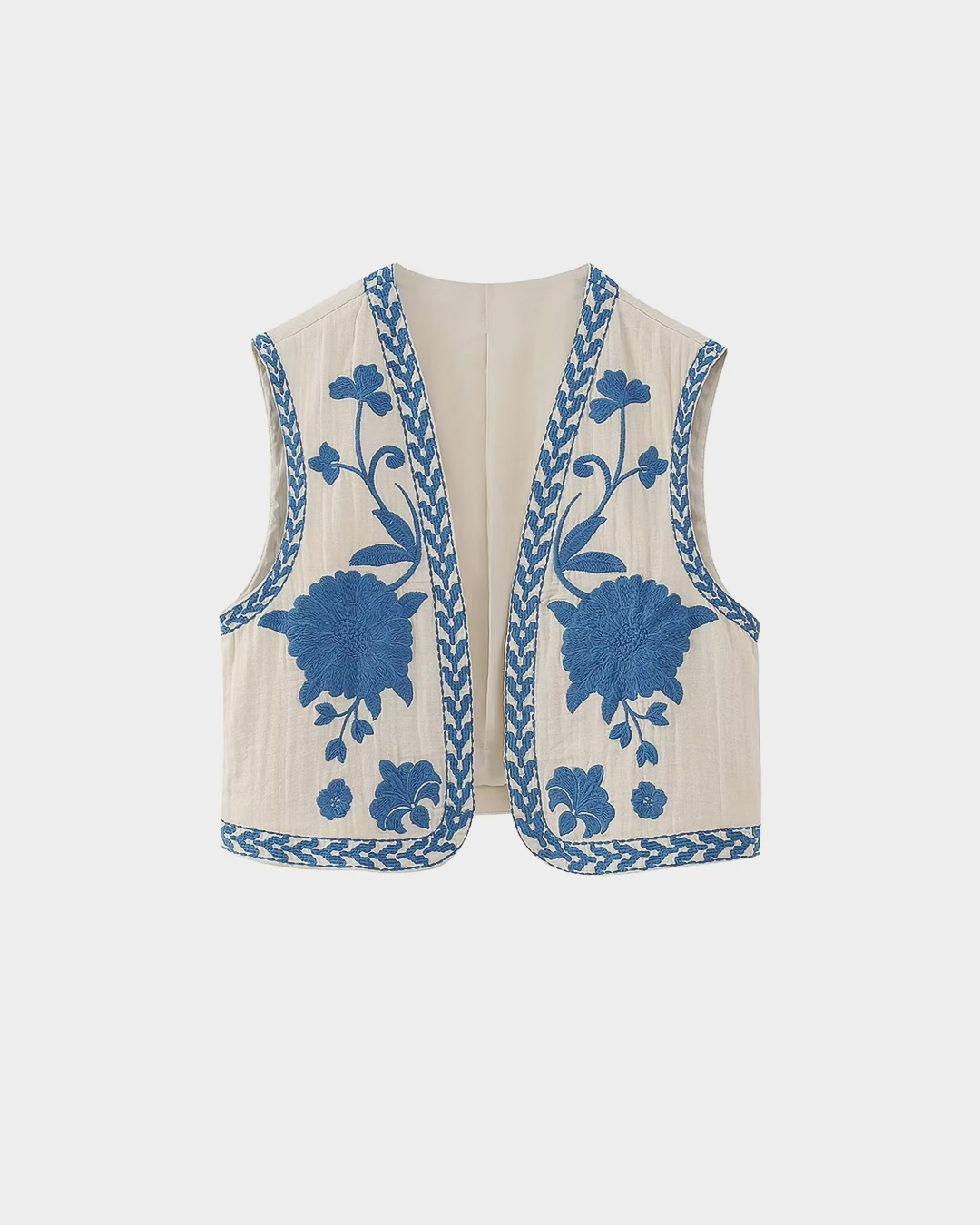 Chic Embroidered Floral Vest