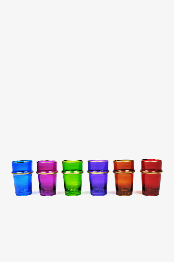 Colorful Set – 6 Multicolored Beldi Glasses