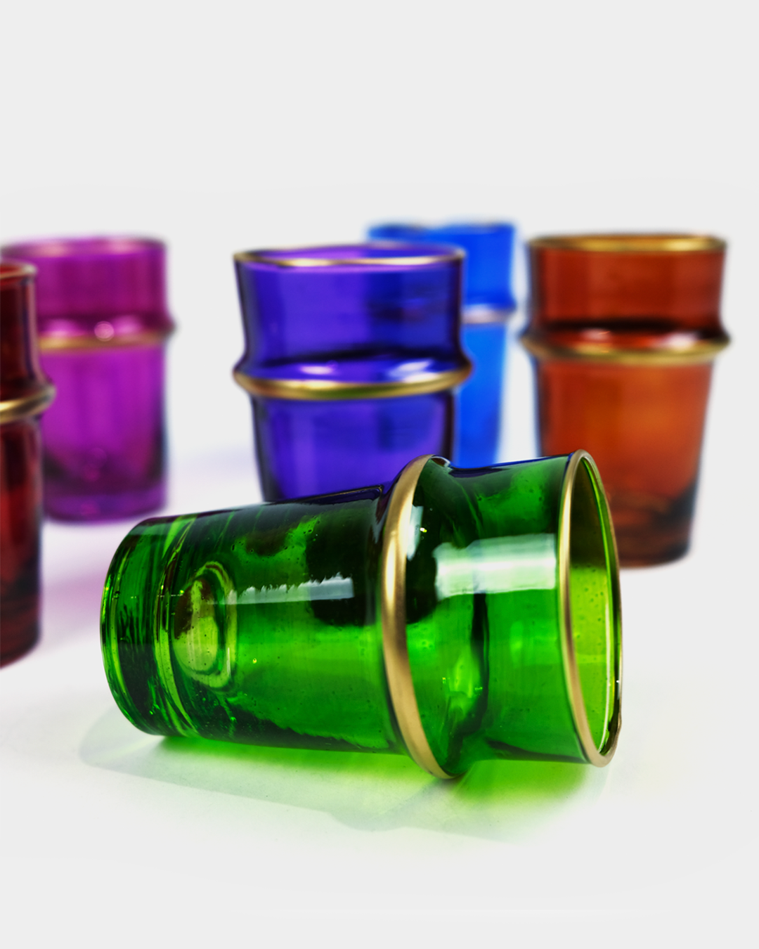 Set of 6 Chic Colorful Tea Glasses
