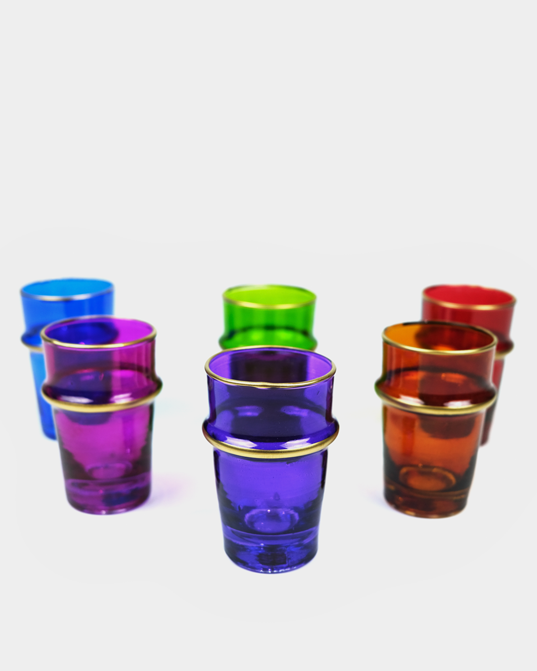 Set of 6 Chic Colorful Tea Glasses