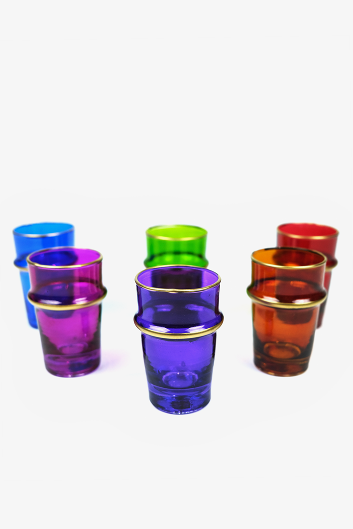 Colorful Set – 6 Multicolored Beldi Glasses