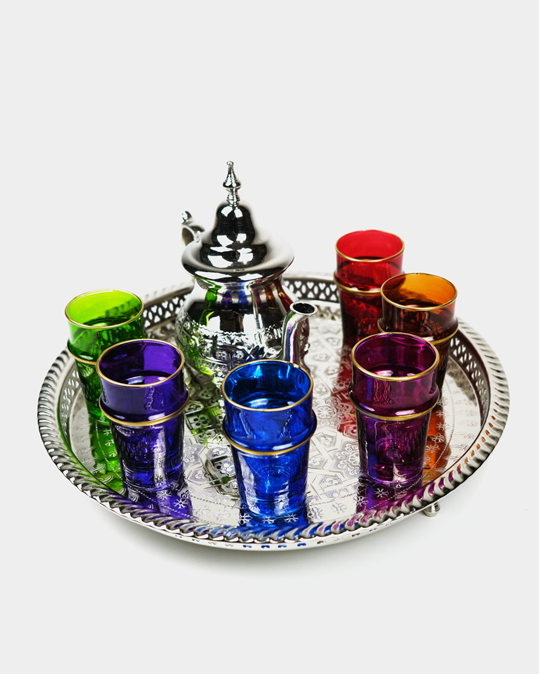 Set of 6 Chic Colorful Tea Glasses