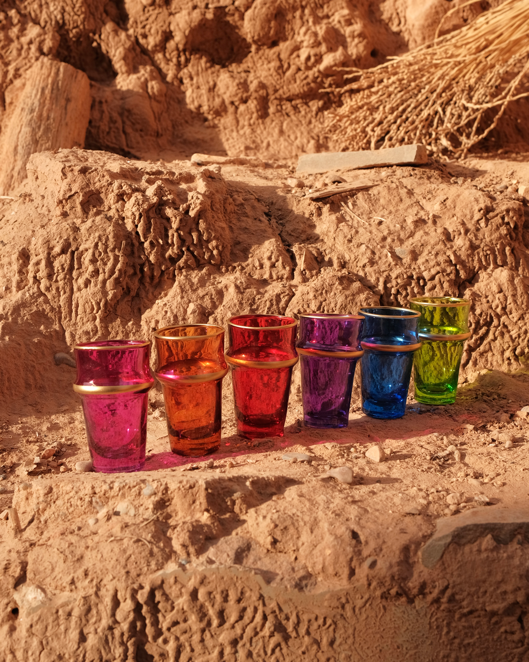 Set of 6 Chic Colorful Tea Glasses