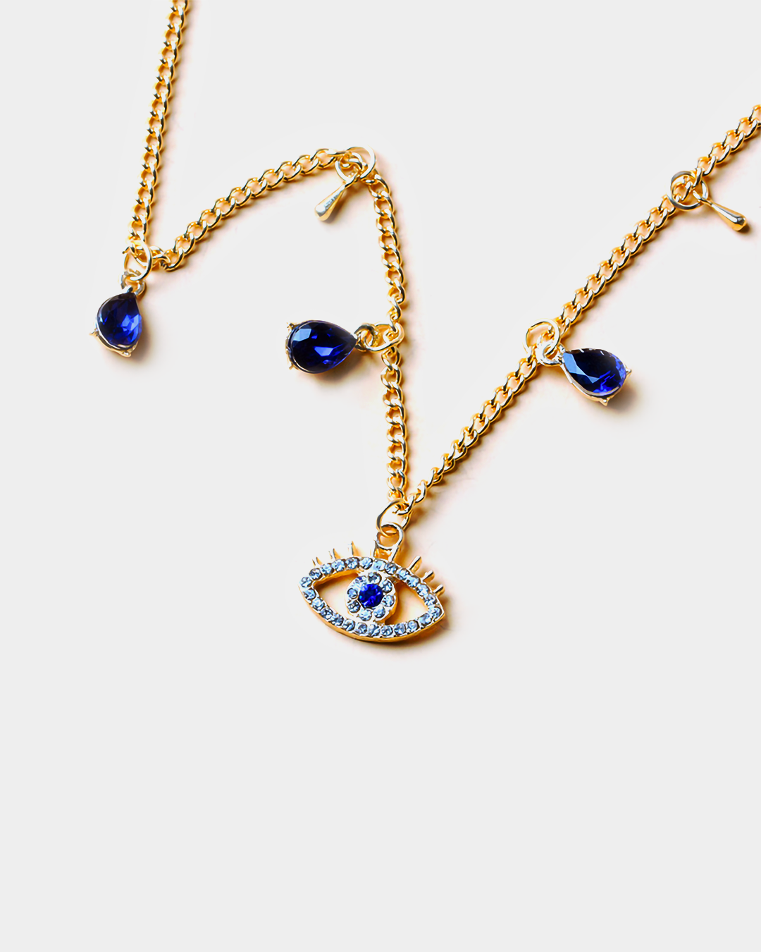 Eye Charm Rhinestone Necklace