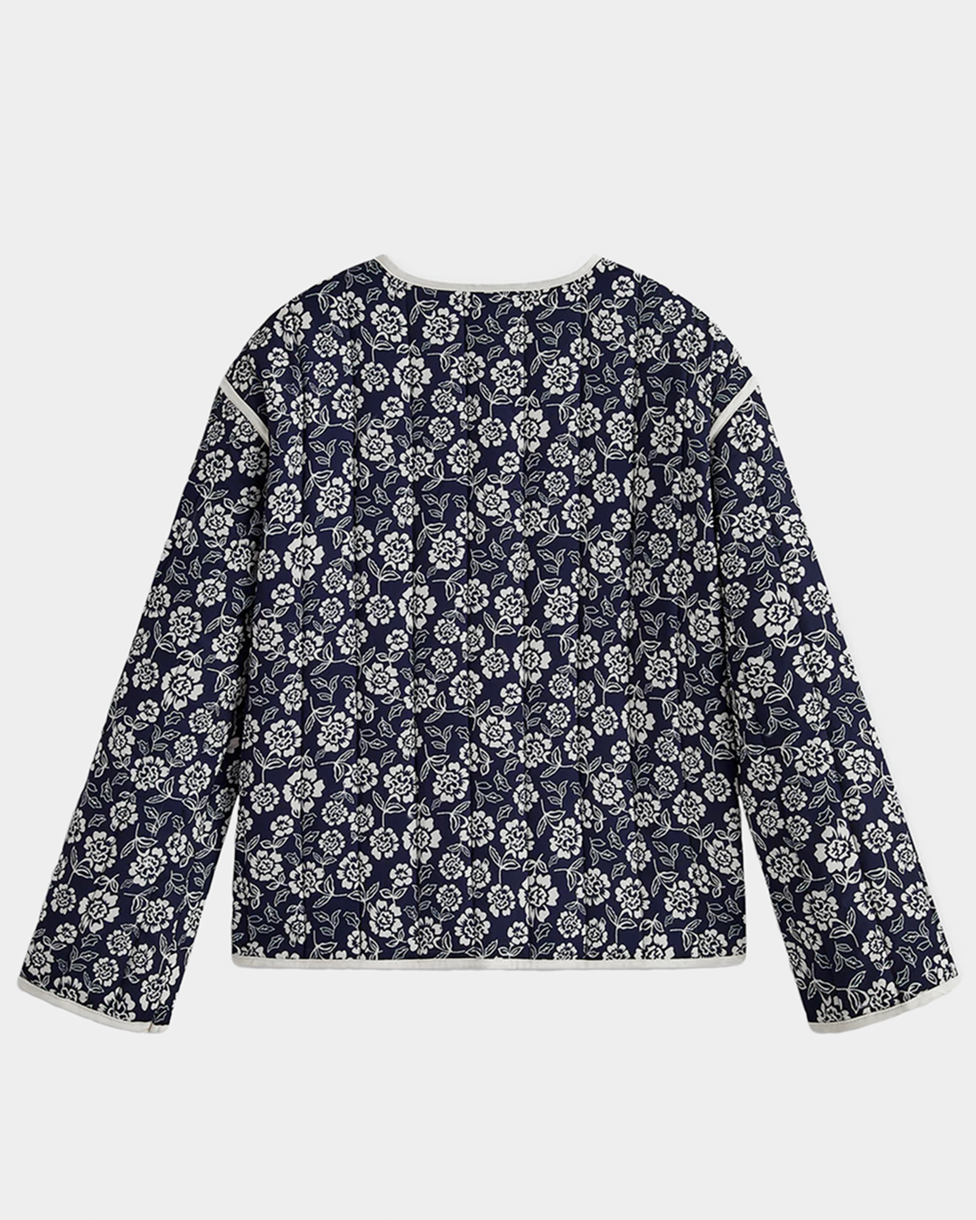 Floral Print Winter Coat with Pockets