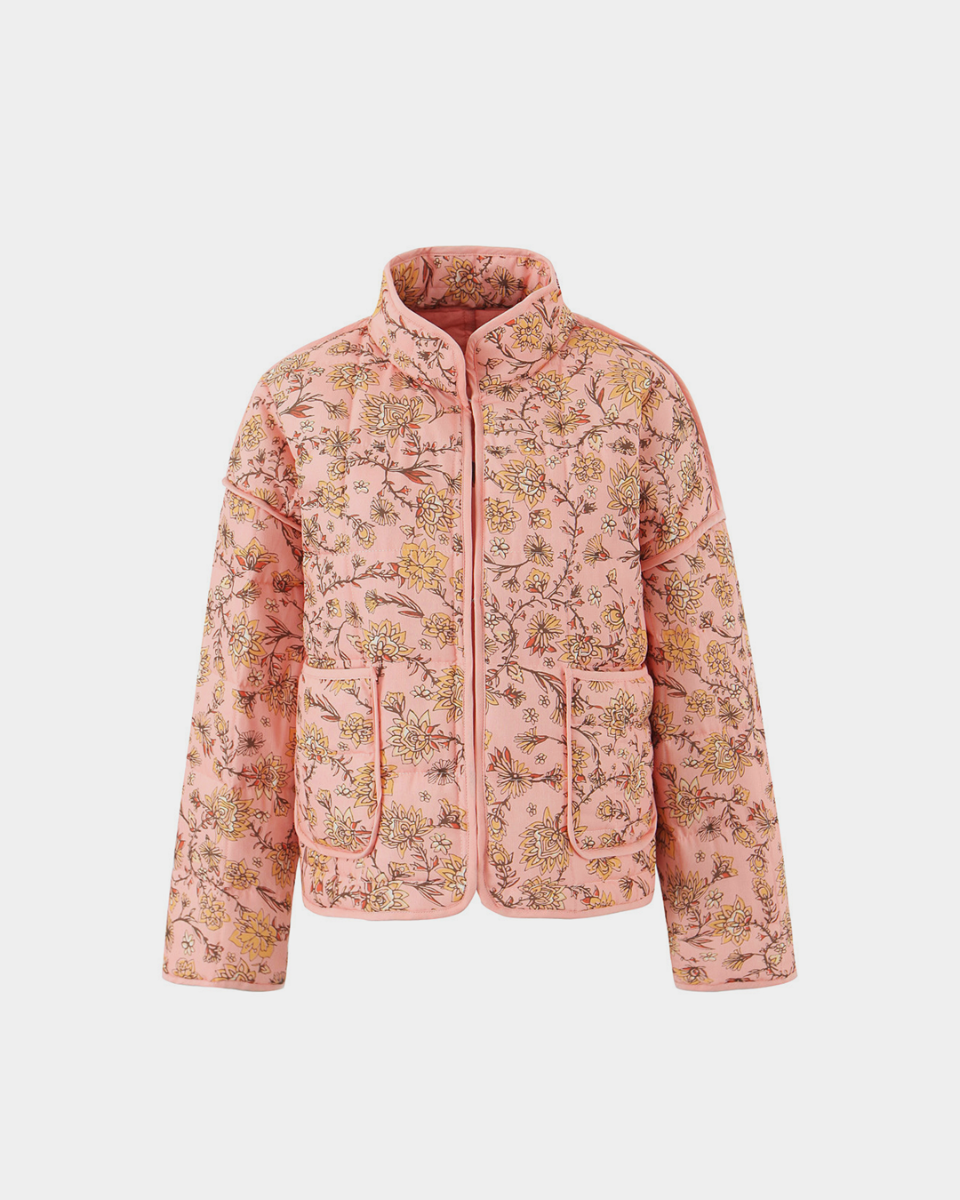 Floral Printed Collar Baggy Jacket