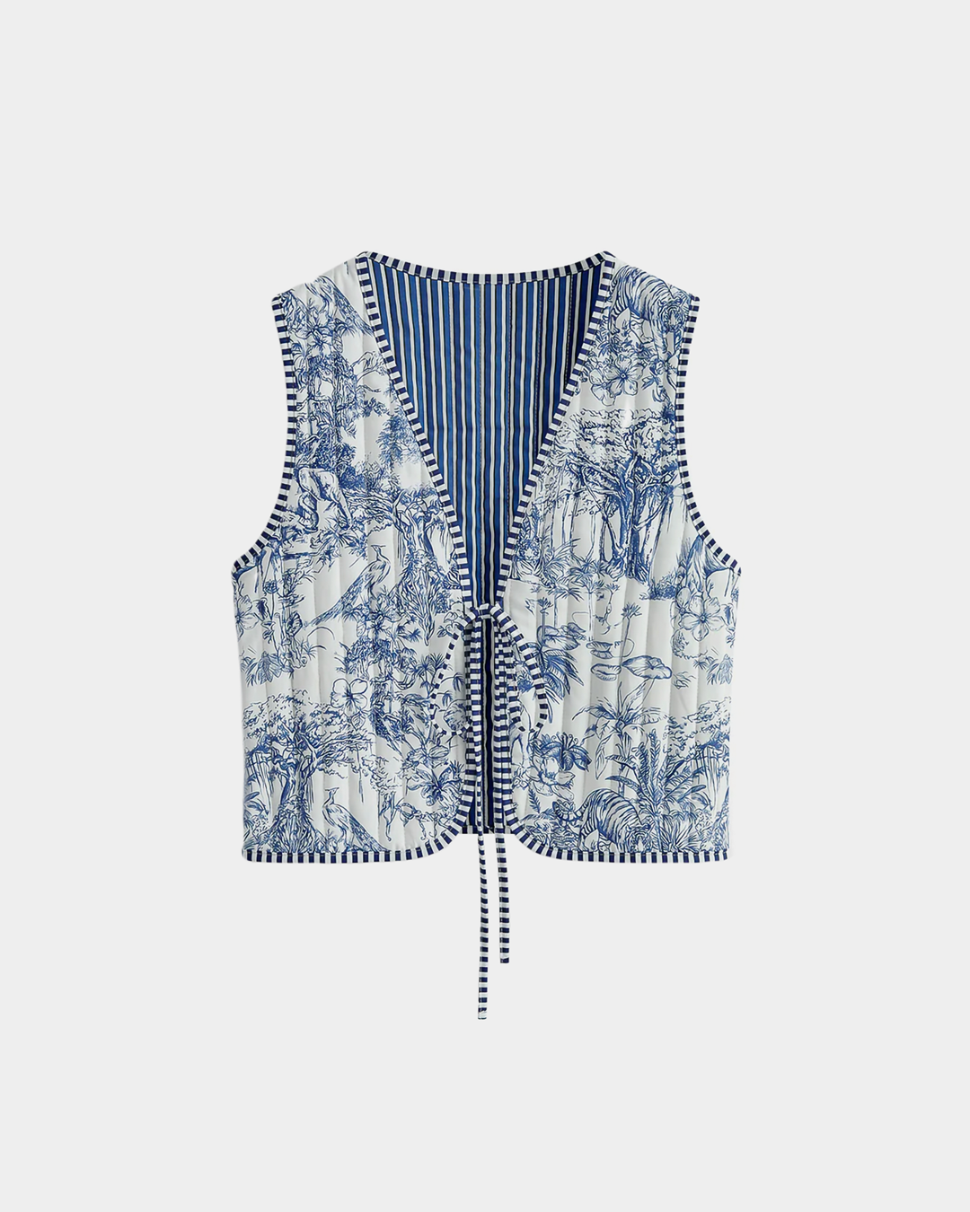 Floral Printed Lace-up Vest