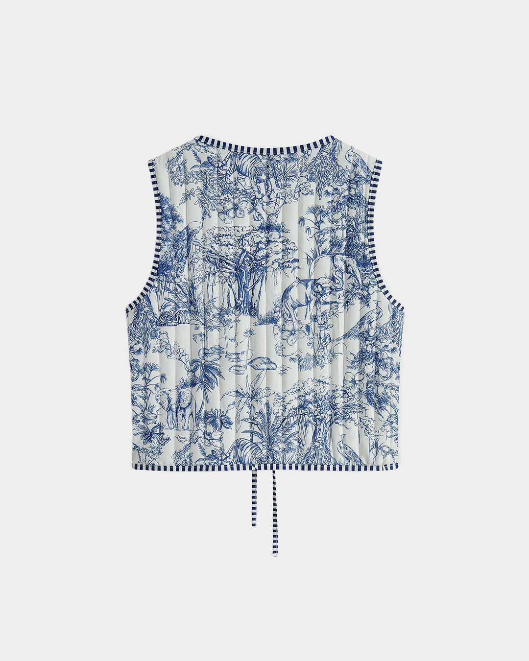 Floral Printed Lace-up Vest