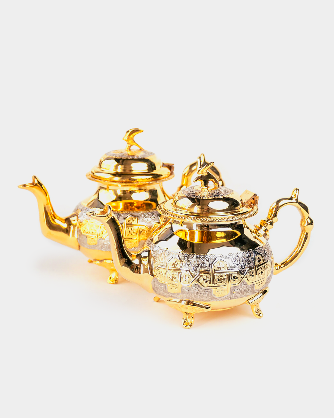 Théière Marocaine Authentique de Luxe à Pieds