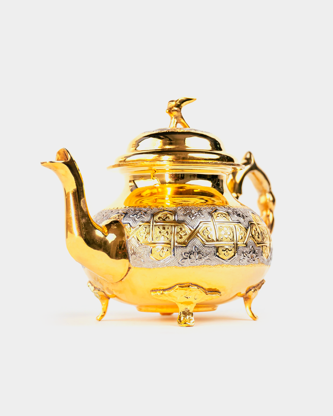 Théière Marocaine Authentique de Luxe à Pieds