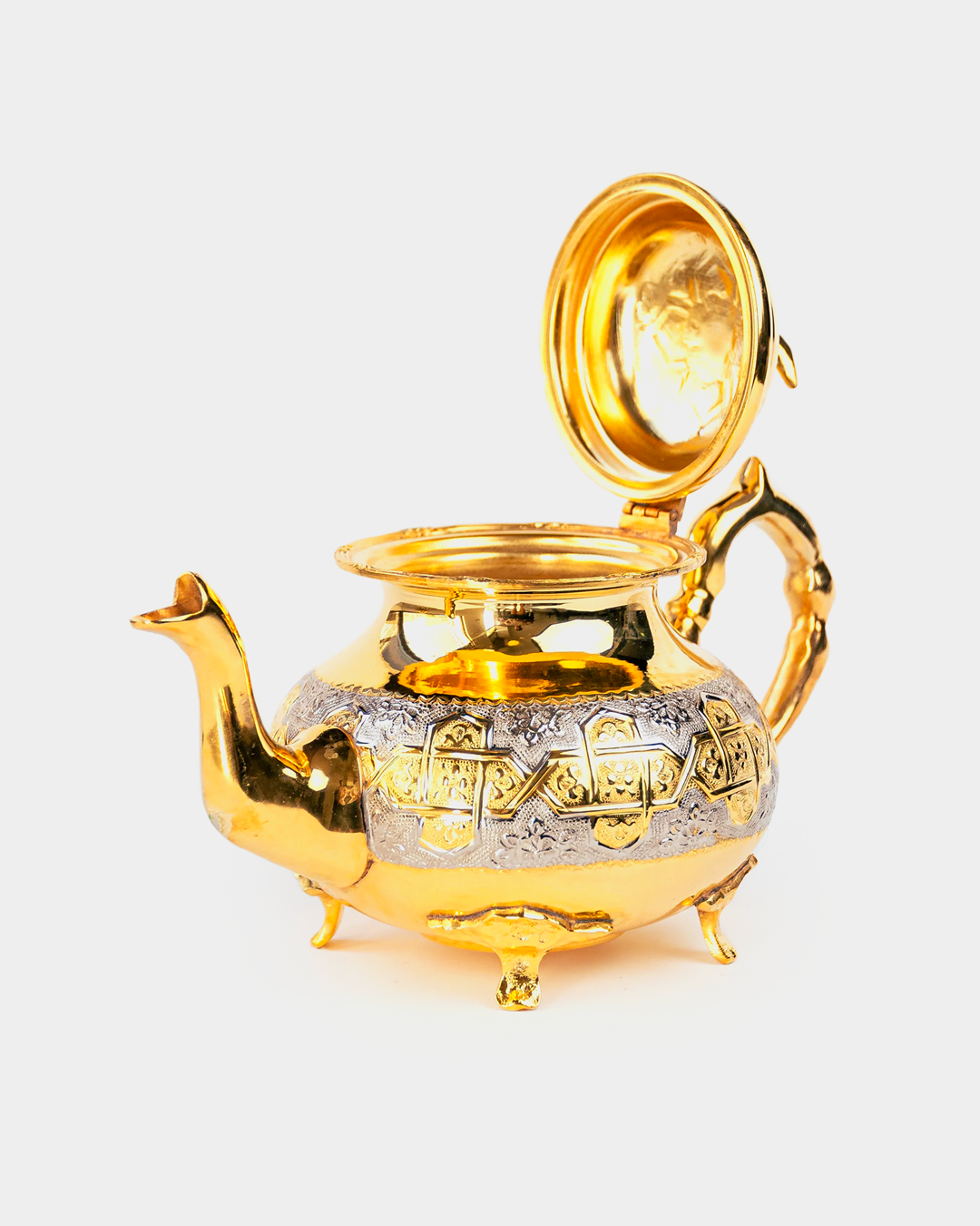 Théière Marocaine Authentique de Luxe à Pieds